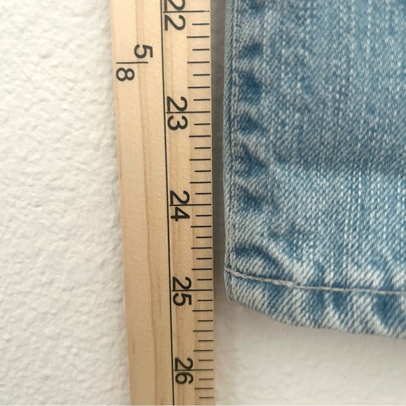 AG Ex-Boyfriend Crop Jeans Denim Pants Distressed Ankle Light Blue Size 26 Reg - Picture 13 of 15